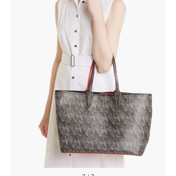 Brand NWT Christian Louboutin Cabata Monogram Toile Large Tote Bag and Pouch - Picture 6 of 15